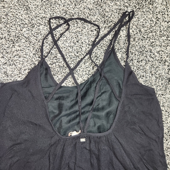 ROXY Dress/Swim Cover Up Black Women's Size M Flowy,Strappy Back, Casual Beach - Picture 9 of 9